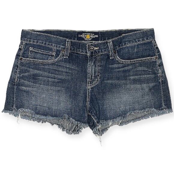 Lucky Brand Riley Cutoff Short Denim Raw Hem 2.5" Inseam Jean Shorts Womens 8 29 - Picture 1 of 11